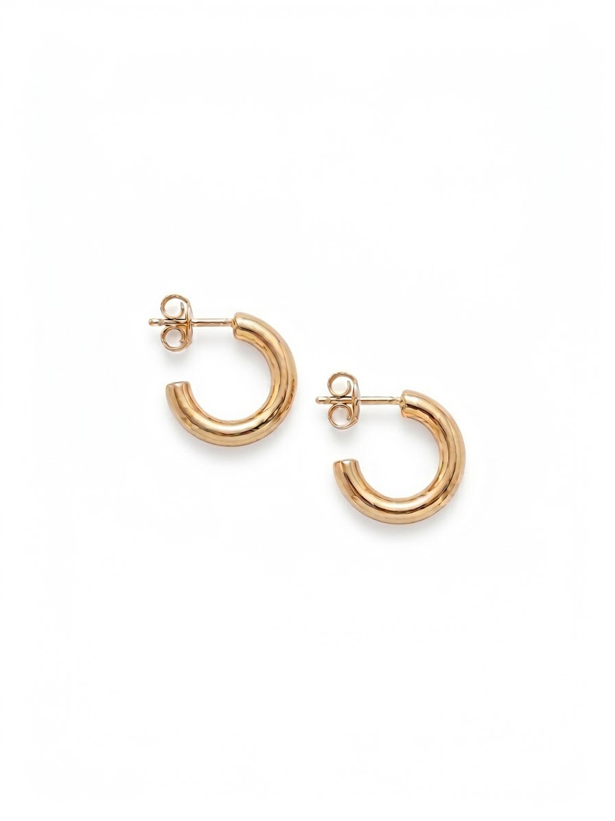 Gold Plated Piper Tube Earrings