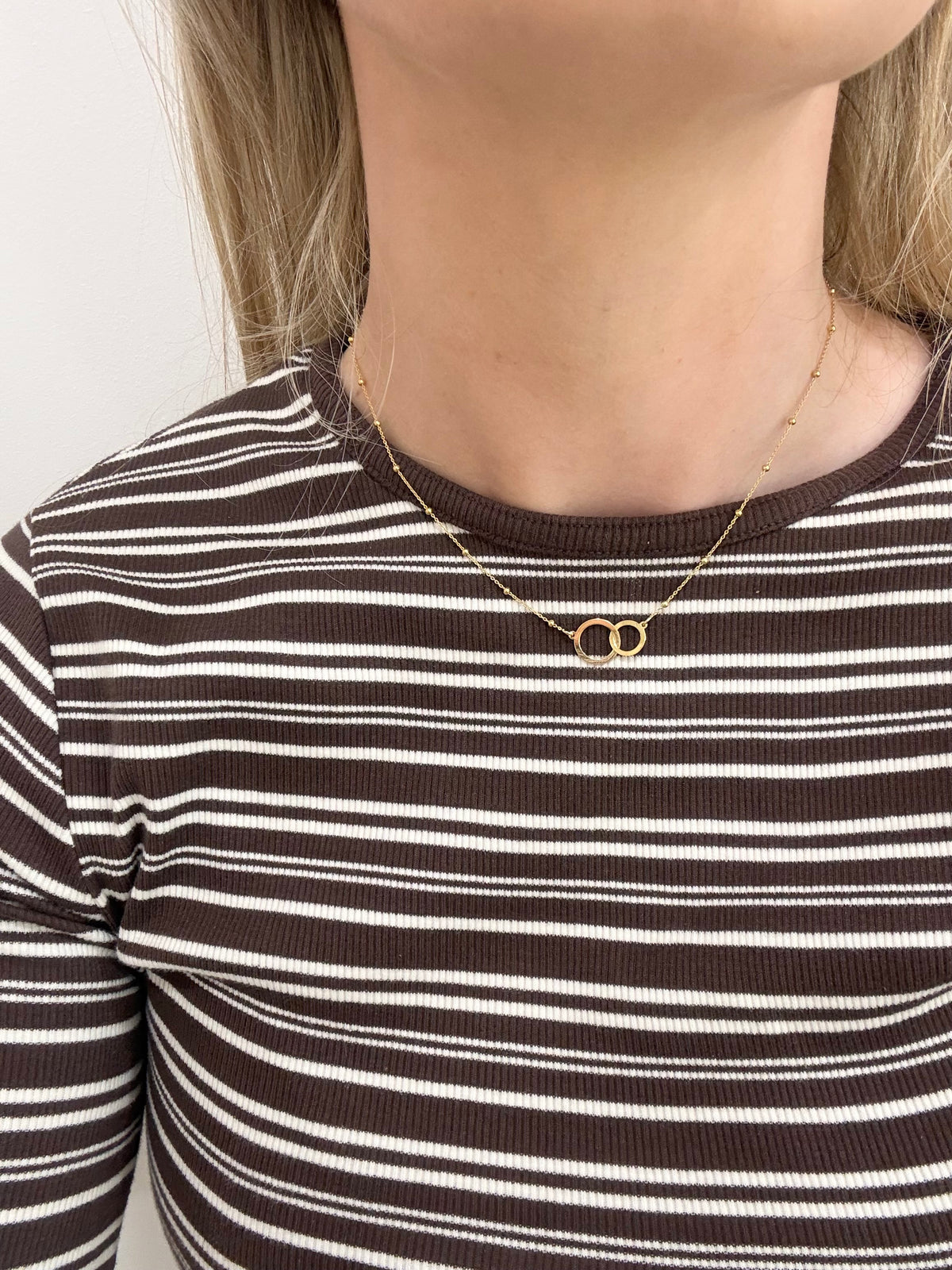 Meghan Gold Plated Double Circle Necklace