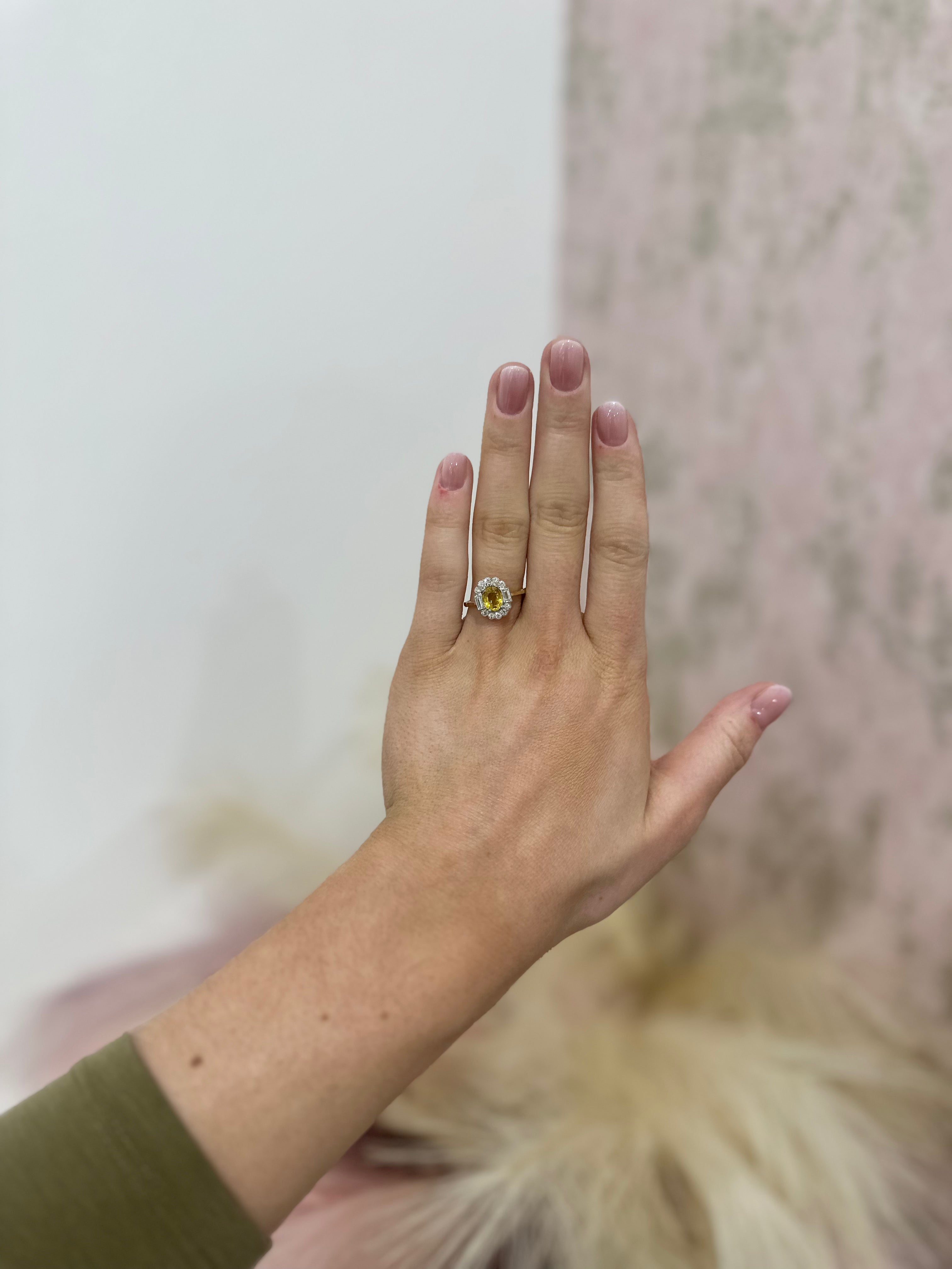 Yellow Sapphire & Diamond Ring