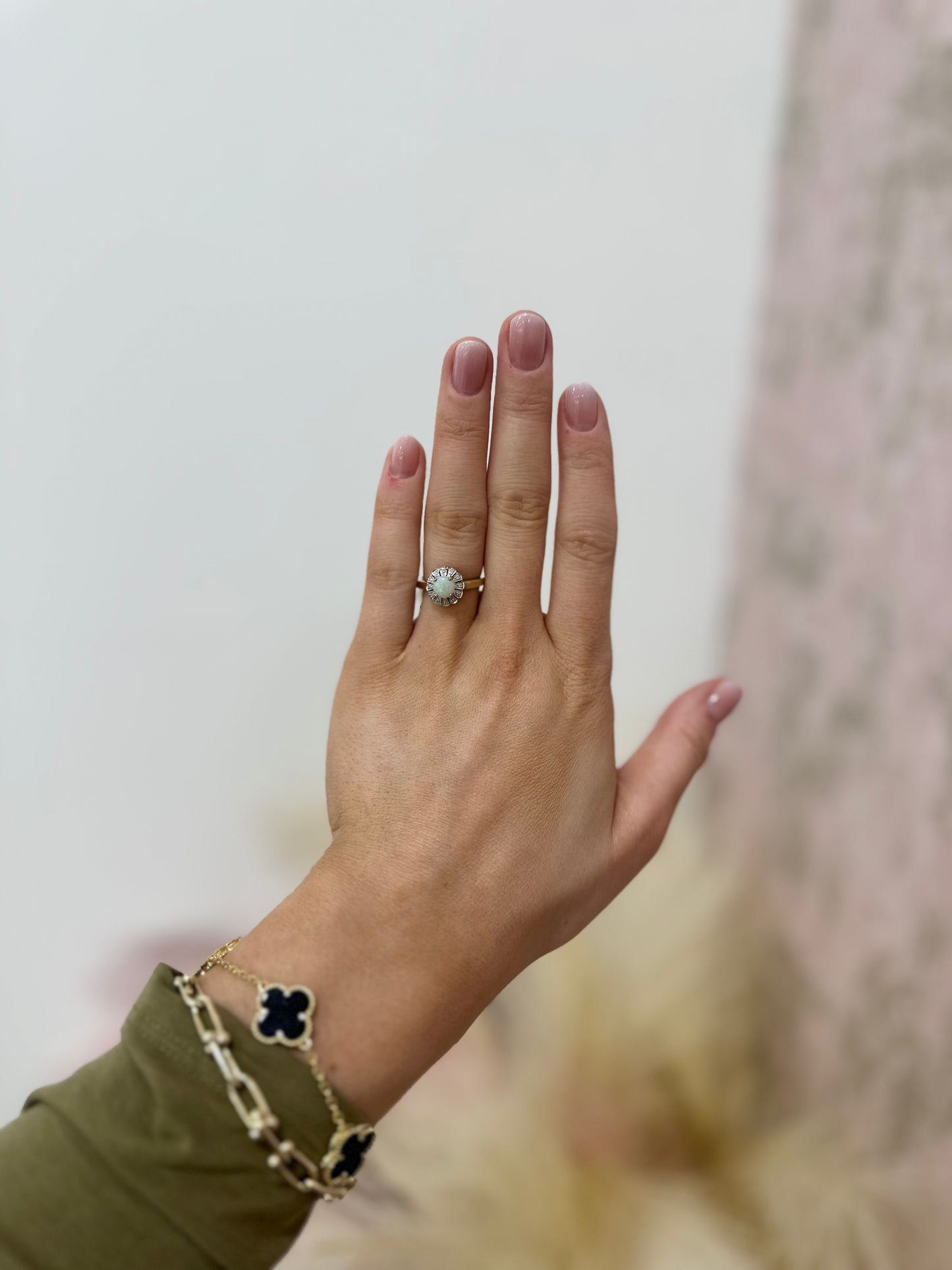 9ct Opal & Diamond Ring