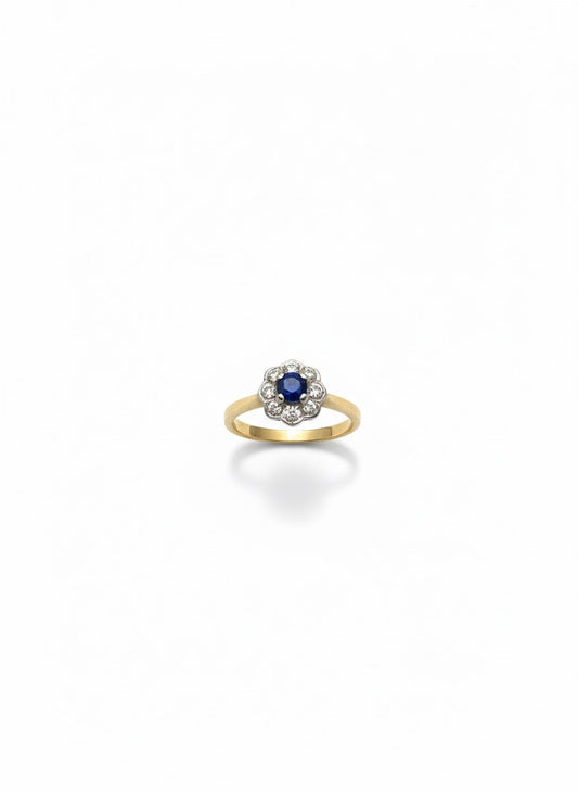 9ct Sapphire & Diamond Ring