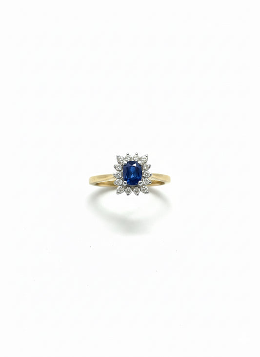 9ct Sapphire & Diamond Ring