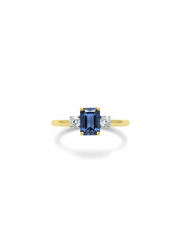 18ct Sapphire & Diamond Three Stone Ring