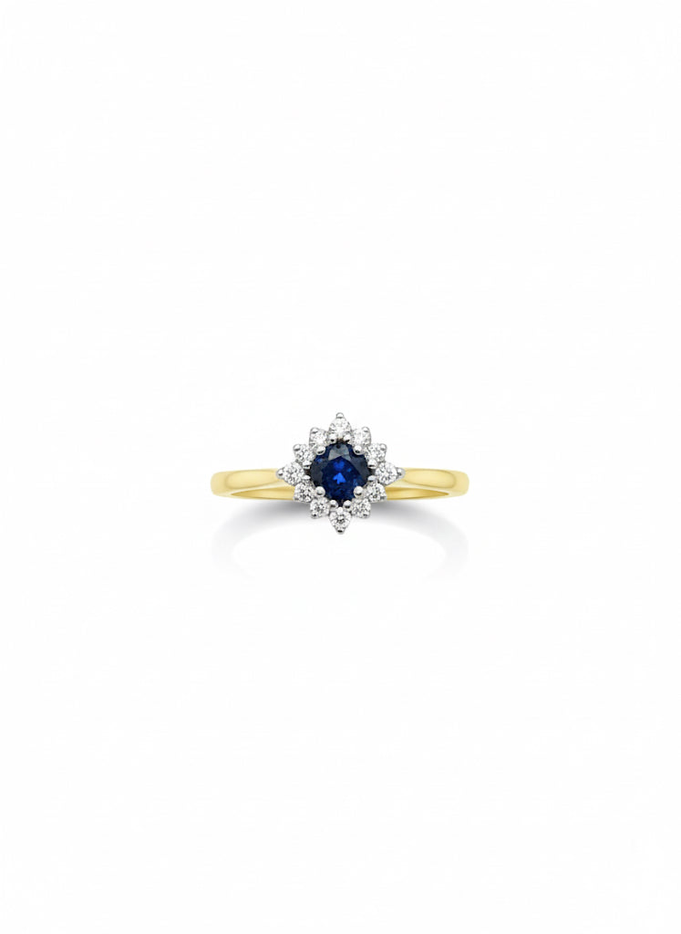 9ct Gold Sapphire & Diamond Ring