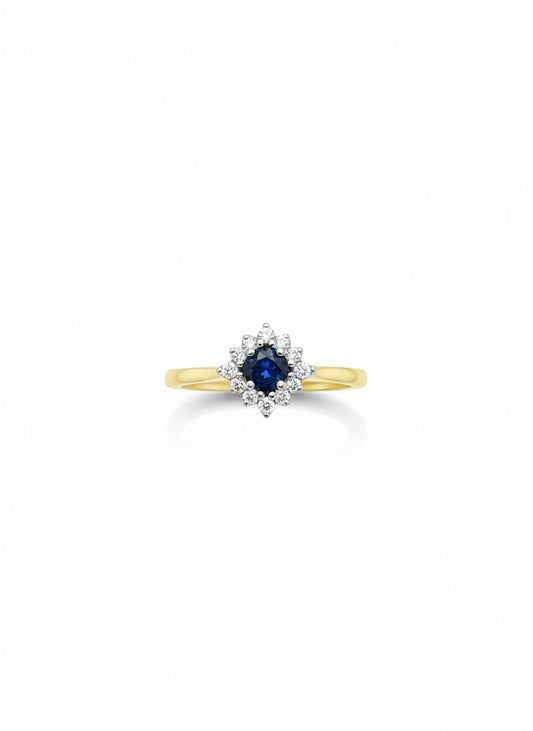 9ct Gold Sapphire & Diamond Ring