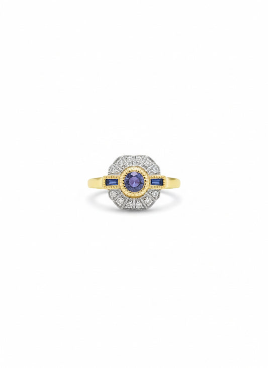 9ct Sapphire & Diamond Ring