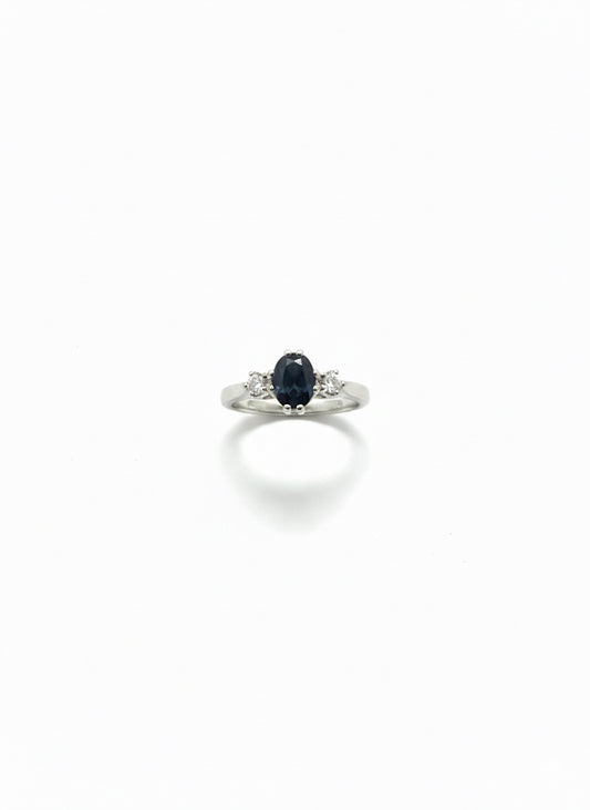 18ct White Gold Sapphire & Diamond Ring
