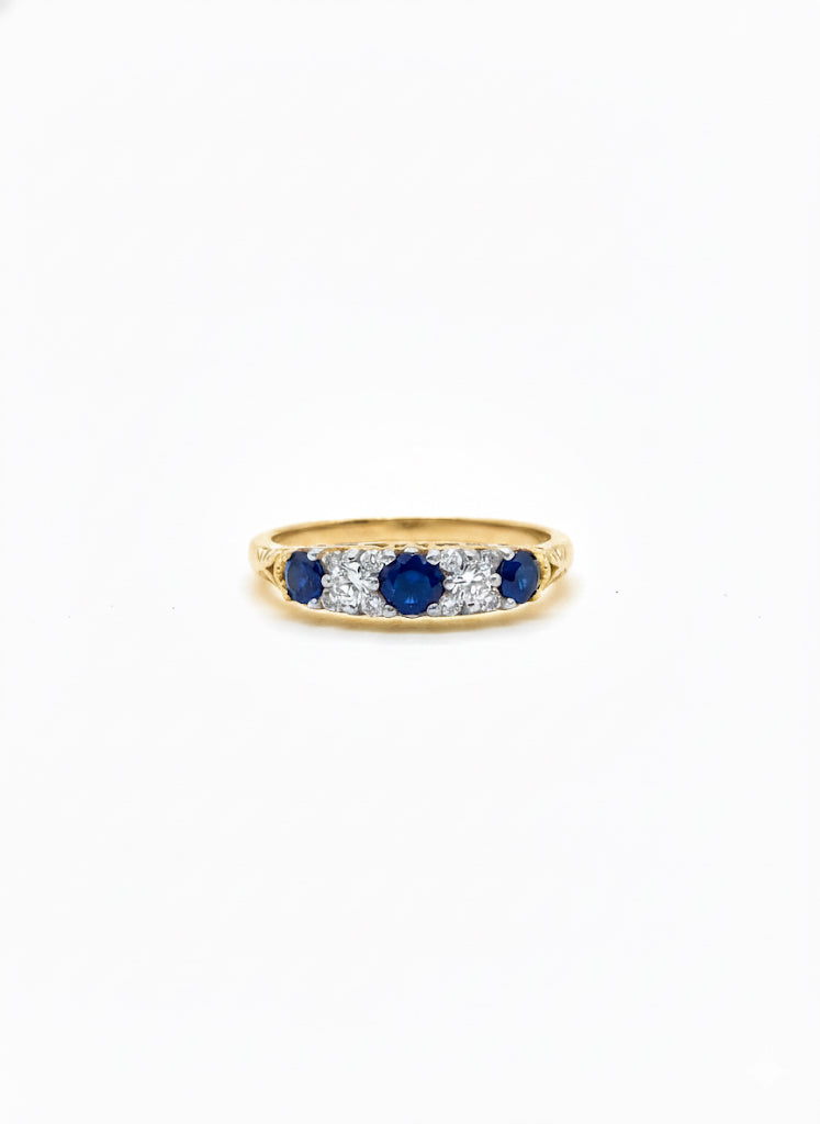 9ct Gold Sapphire & Diamond Ring