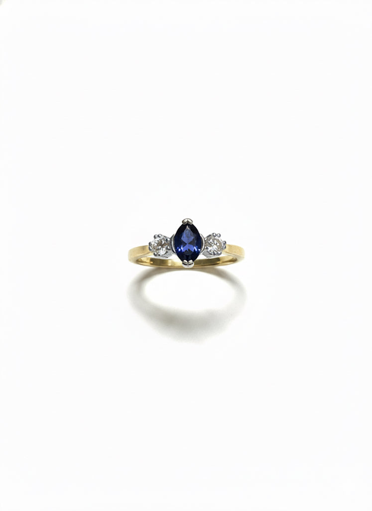 9ct Gold Sapphire & Diamond Ring