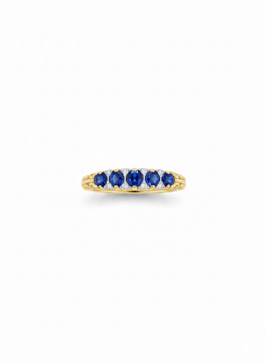 9ct Sapphire & Diamond Ring