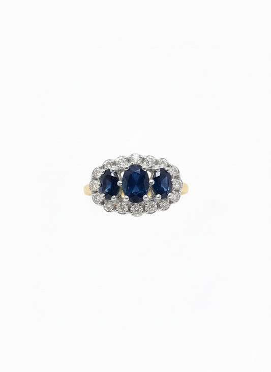 9ct Gold Sapphire & Diamond Ring