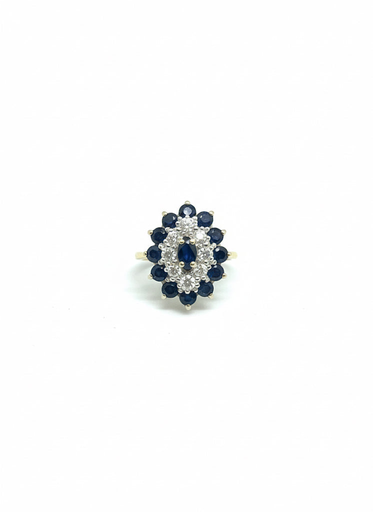 9ct Gold Sapphire & Diamond Ring