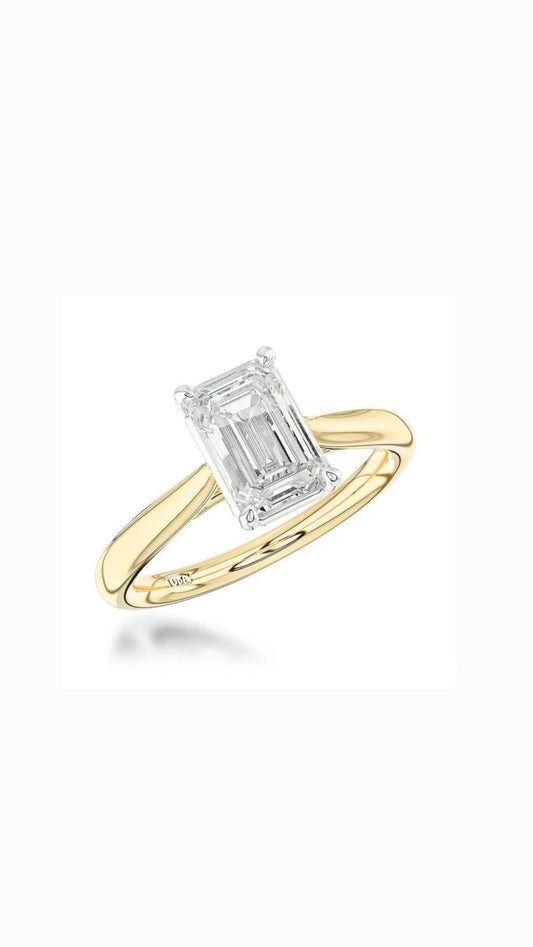 1.5ct Emerald Cut Lab Diamond Ring