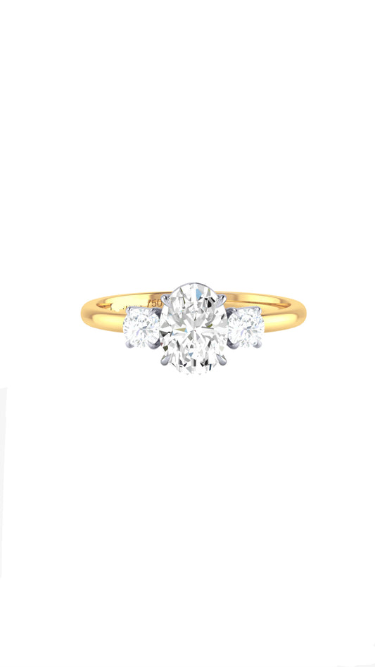 Three Stone Lab Diamond Ring