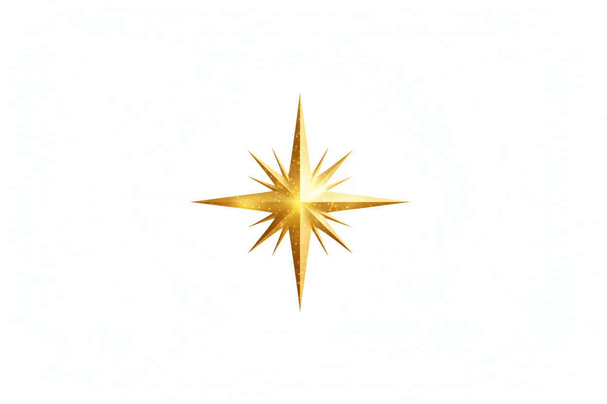 gold sparkle icon on a white background
