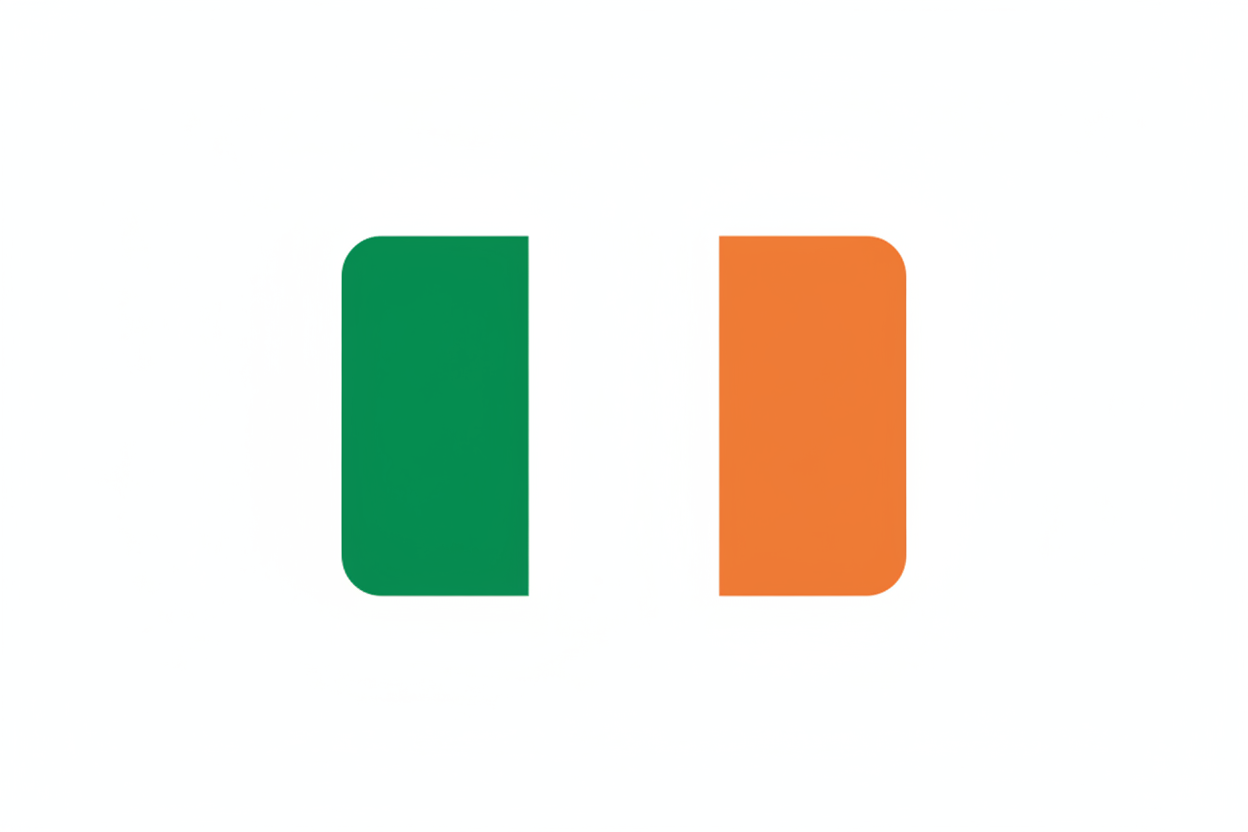 irish Flag icon on white background 