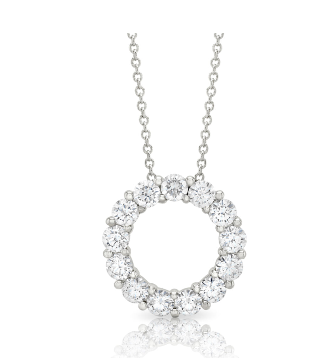 18ct White Gold Diamond Circle Pendant