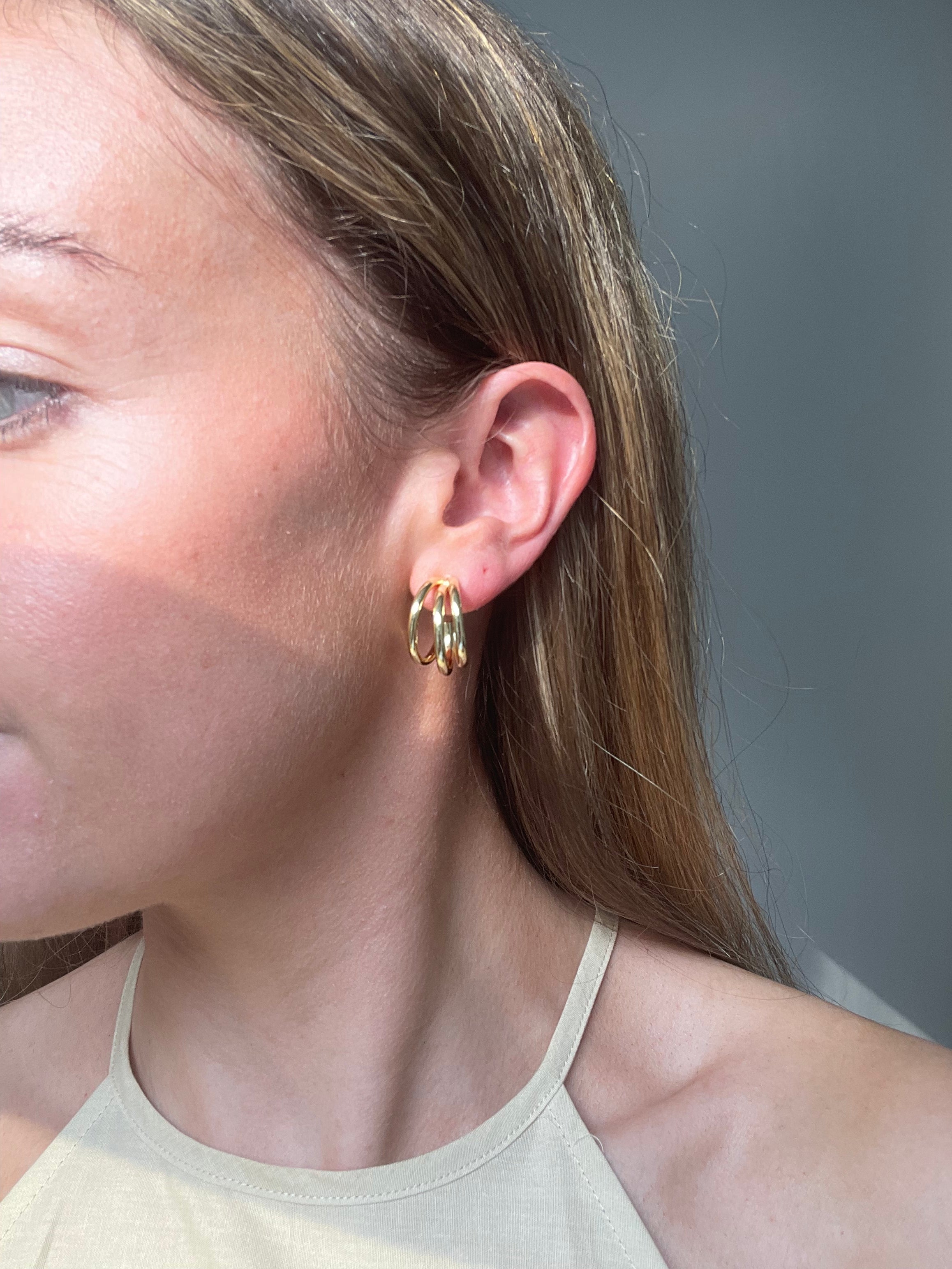 Theodora Gold Plated Hoops