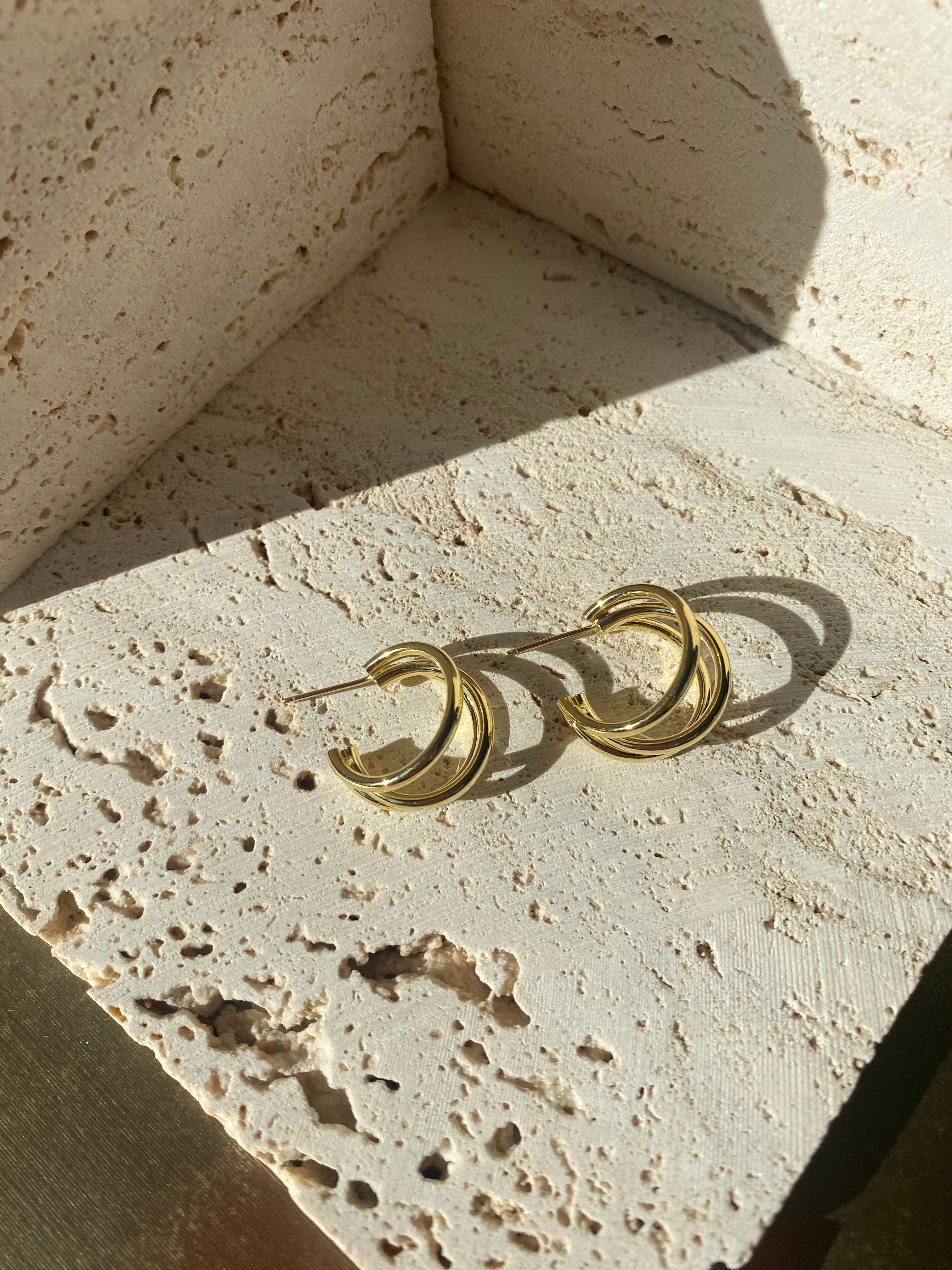 Theodora Gold Plated Hoops